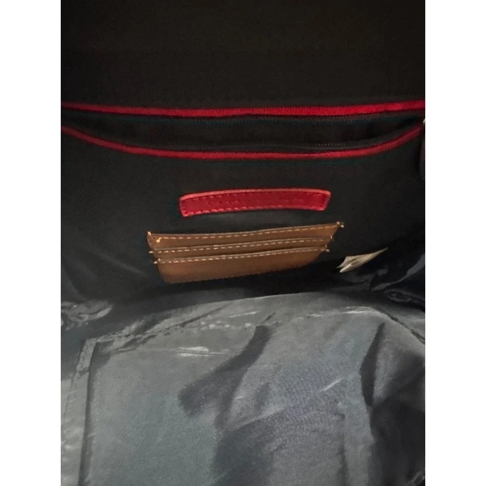 Tommy Hilfiger Mini Backpack Monogram Jacquard Cream Tan Brown Logo Bag
